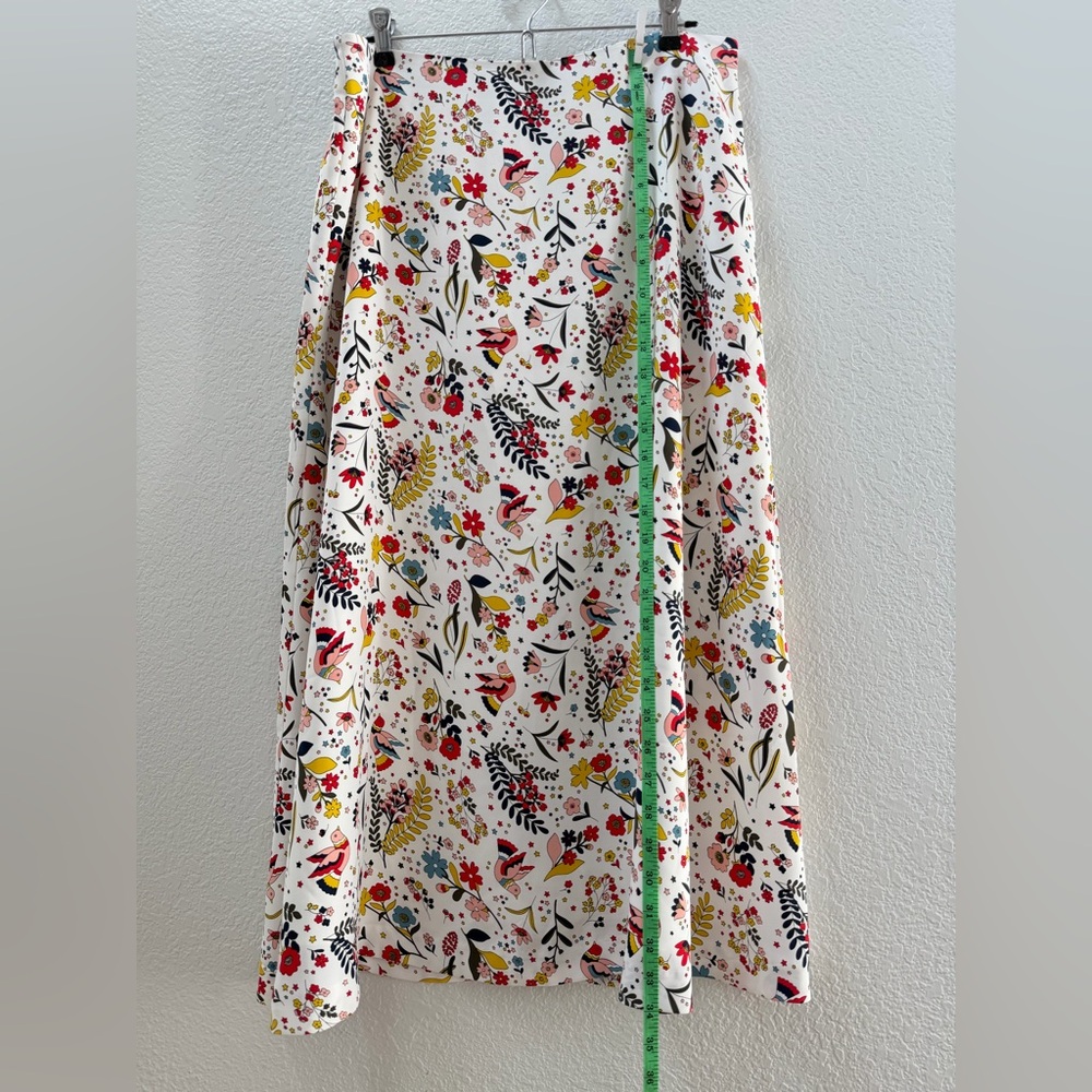 Boden Multicolor Floral/Bird Long Sleeve Blouse & Midi Skirt Set Size 12 - Picture 16 of 16